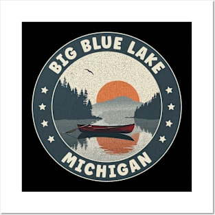 Big Blue Lake Michigan Sunset Posters and Art